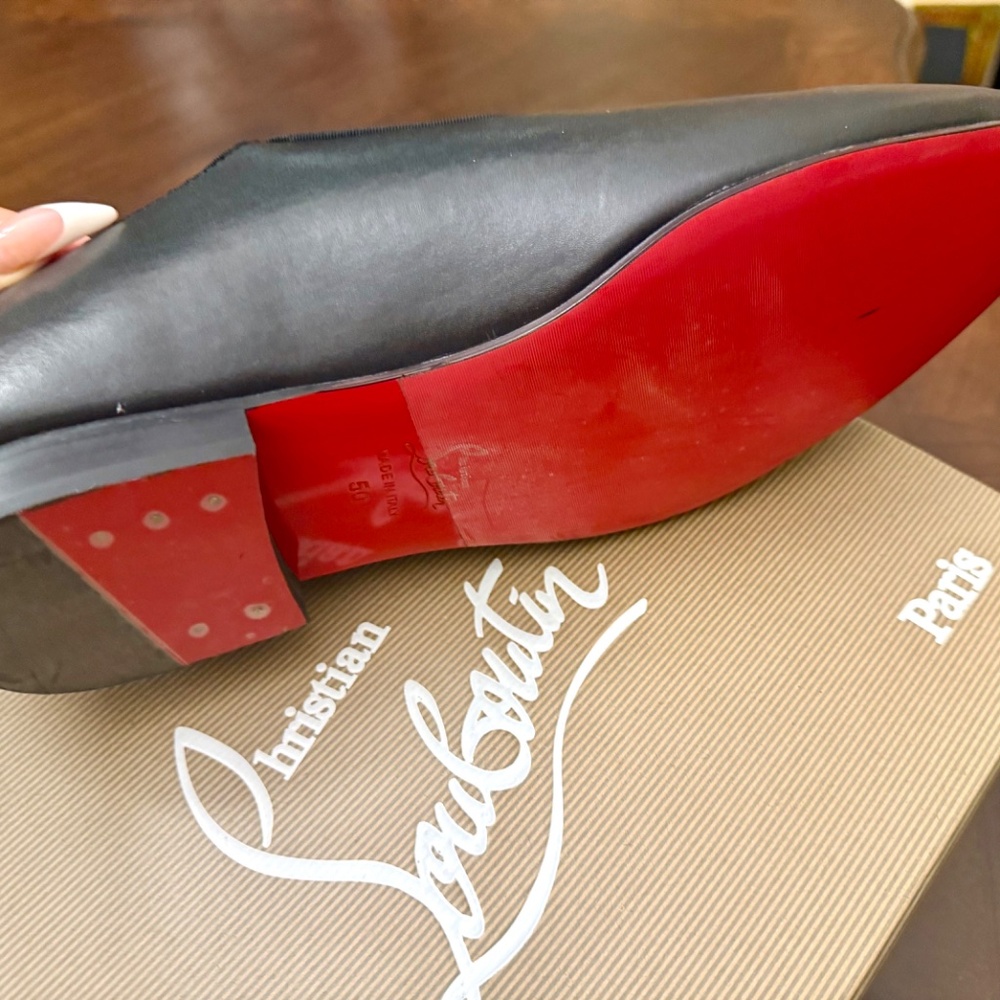 NEW/AUTHENTIC - Christian Louboutin Luxury Men’s Black Leather Dress Shoes - Picture 10 of 17